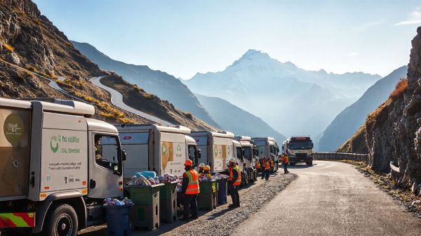 Évacuation efficace des déchets en altitude à Chamonix